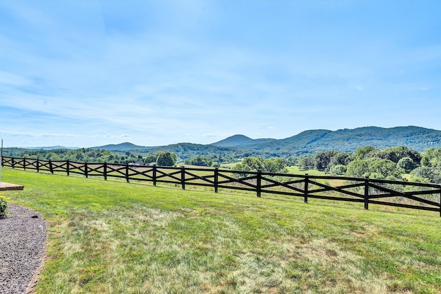 property view of mountains featuring a rural view