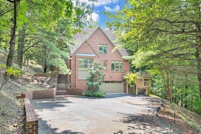 exterior space with a garage