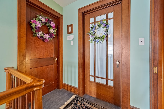 entryway with carpet