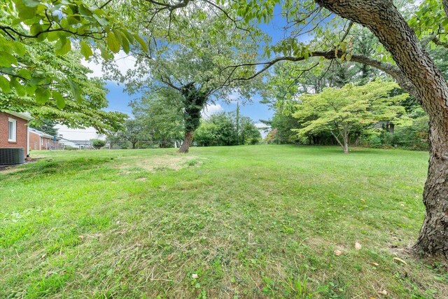 view of yard featuring central AC