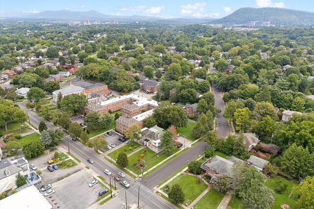 drone / aerial view with a mountain view