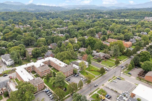 birds eye view of property featuring a mountain view