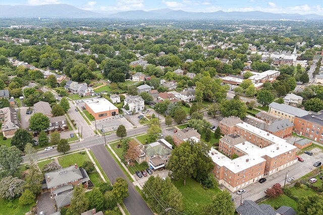 aerial view with a mountain view