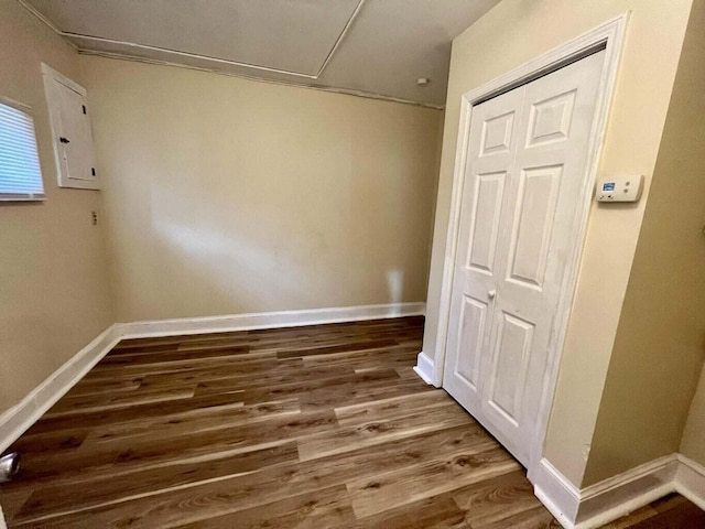 interior space with hardwood / wood-style floors