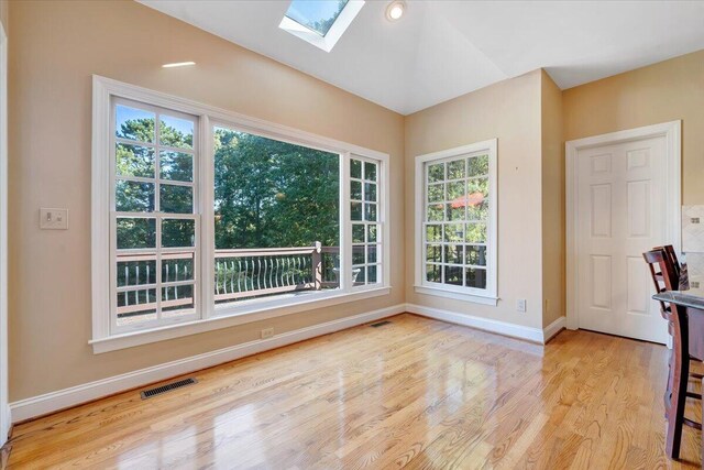 interior space with a skylight