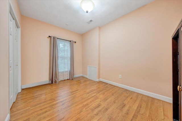 unfurnished bedroom featuring light hardwood / wood-style flooring