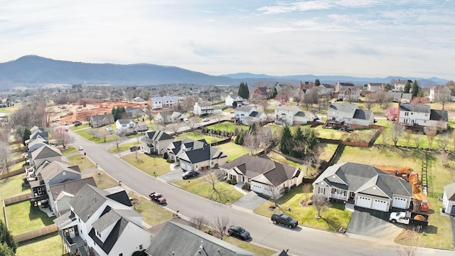 aerial view with a mountain view