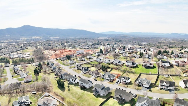 drone / aerial view with a mountain view