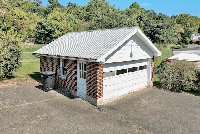 view of garage