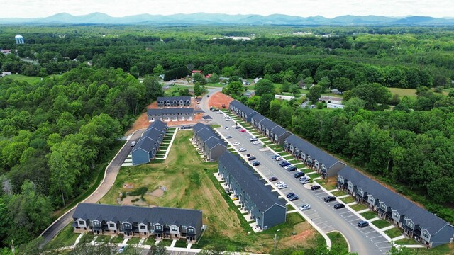 aerial view with a mountain view