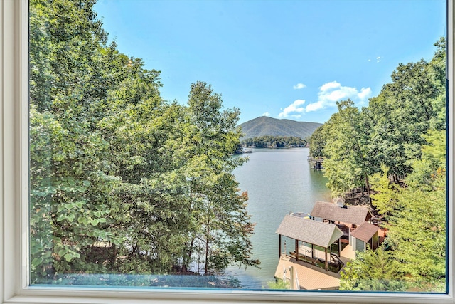 view of water feature featuring a mountain view