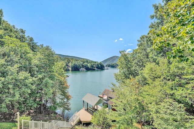 view of water feature featuring a dock