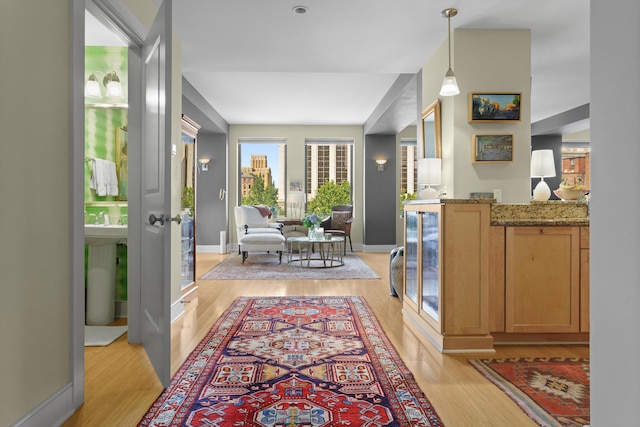 foyer entrance featuring light hardwood / wood-style flooring