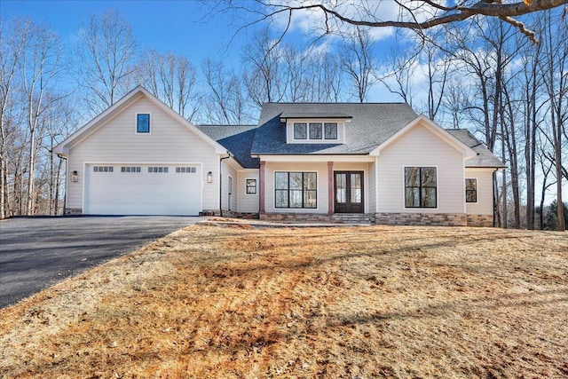 view of front of house with a garage