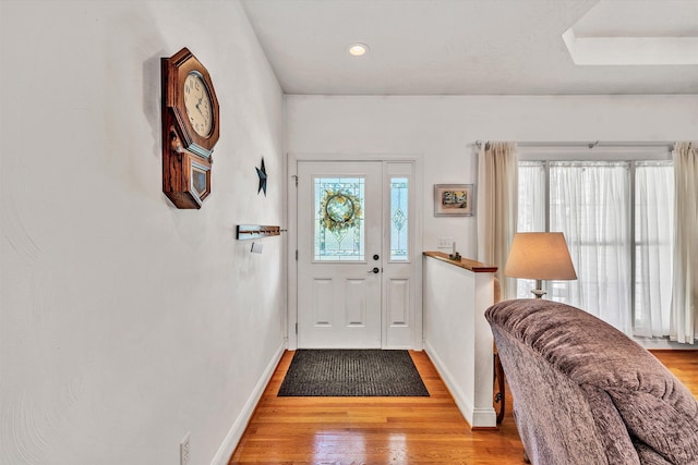 entrance foyer featuring light hardwood / wood-style flooring