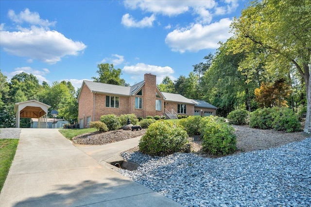 view of front of house with a carport