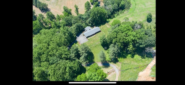 aerial view featuring a forest view