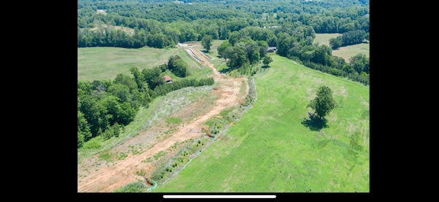 aerial view featuring a rural view