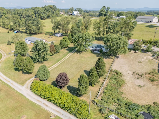 bird's eye view with a rural view