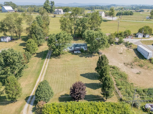 drone / aerial view featuring a rural view