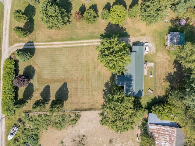 aerial view with a rural view