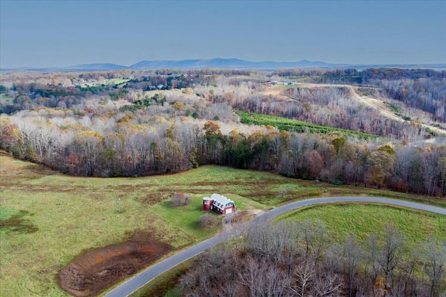 aerial view with a mountain view