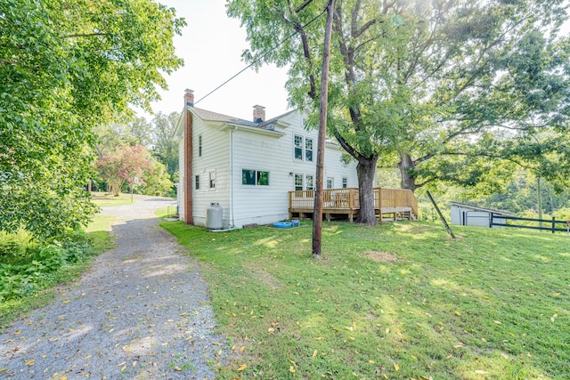 view of yard featuring a deck