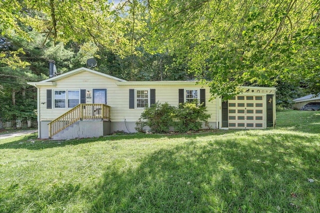 view of front of home with a front yard