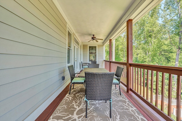 deck with ceiling fan