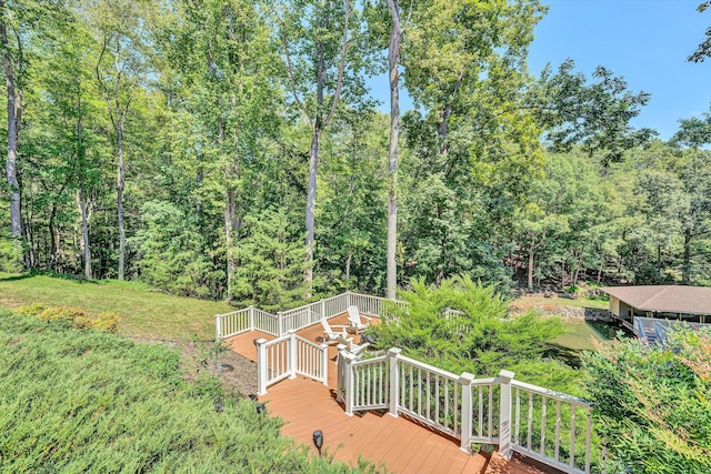 exterior space featuring a wooden deck