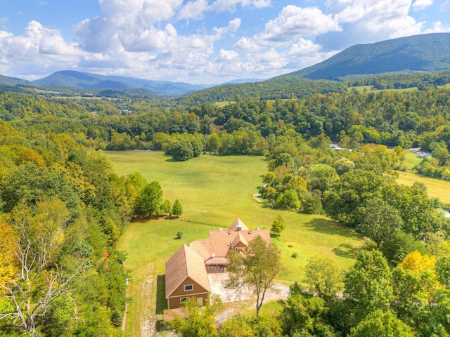 1782 Wolf Creek Rd, Narrows, VA 24124 - aerial view of property and surrounding area featuring a mountainous background and a heavily wooded area