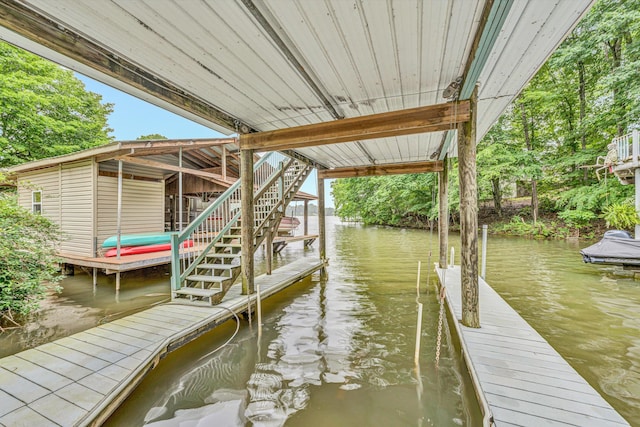 900 Lakemount Dr, Moneta, VA 24121 - dock featuring a water view and boat lift