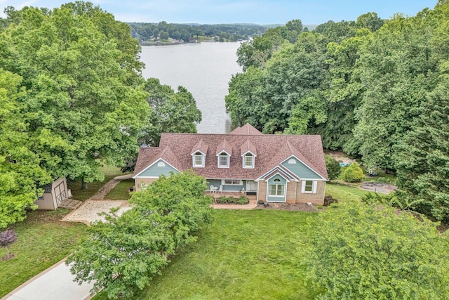 900 Lakemount Dr, Moneta, VA 24121 - aerial view of property and surrounding area featuring a large body of water and a heavily wooded area