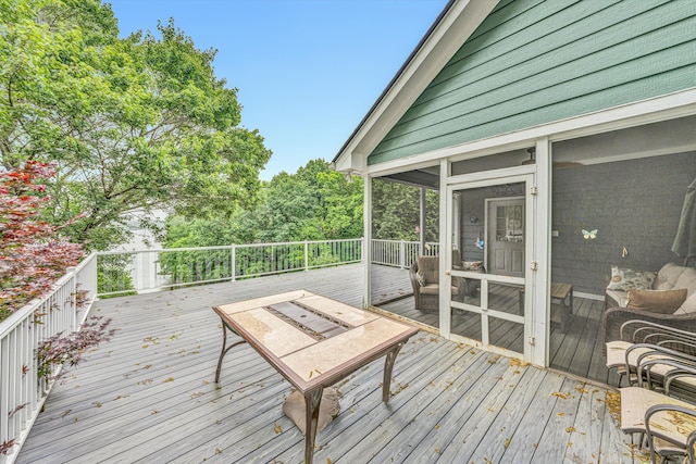 900 Lakemount Dr, Moneta, VA 24121 - wooden terrace with a sunroom