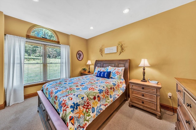 900 Lakemount Dr, Moneta, VA 24121 - bedroom with light carpet, baseboards, and recessed lighting