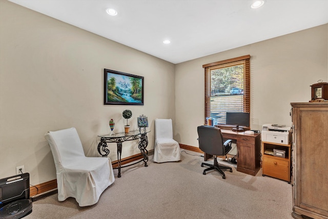 900 Lakemount Dr, Moneta, VA 24121 - office area with light colored carpet, baseboards, and recessed lighting