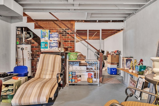 interior space with gas water heater