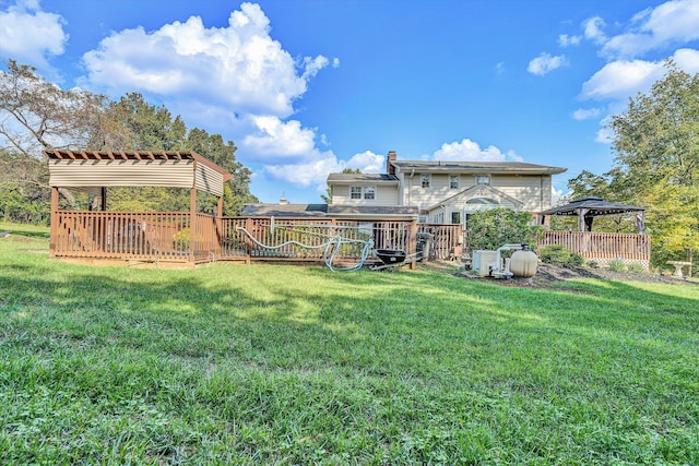 view of yard with a gazebo