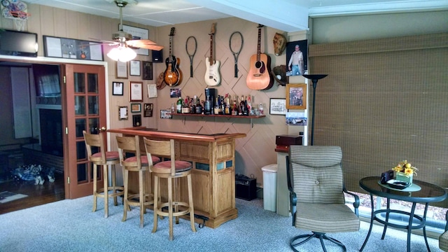 bar with ceiling fan