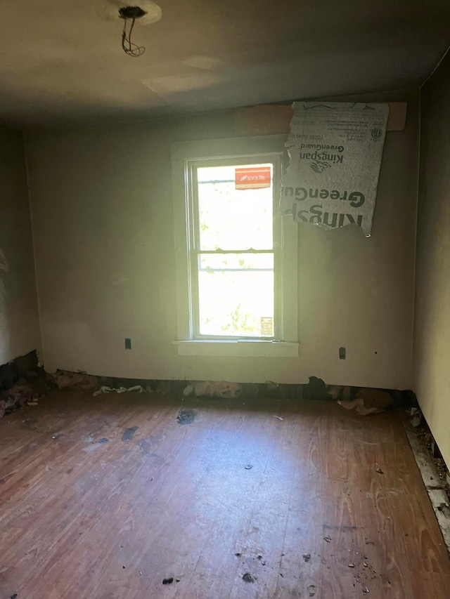 unfurnished room with wood-type flooring