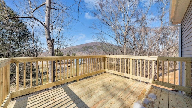 deck featuring a mountain view