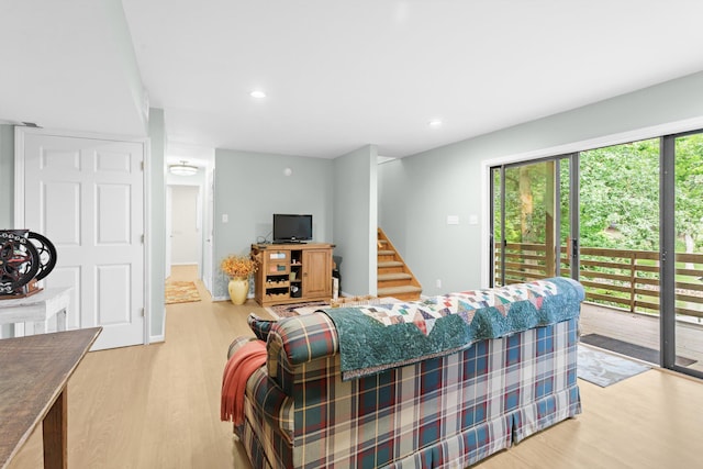 living room featuring light hardwood / wood-style flooring