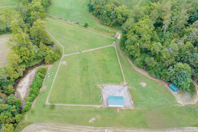 bird's eye view with a rural view