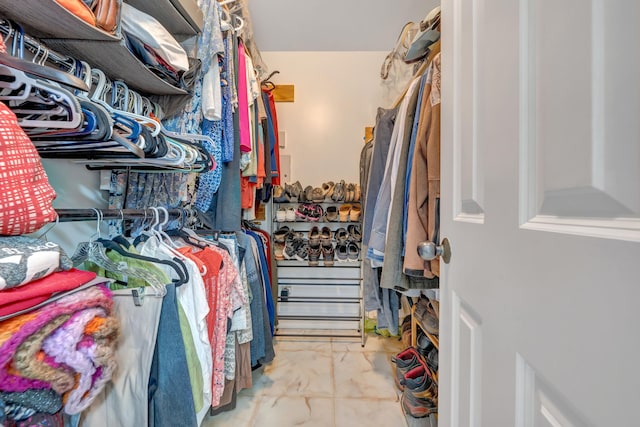 view of walk in closet