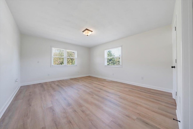 empty room featuring light wood-type flooring