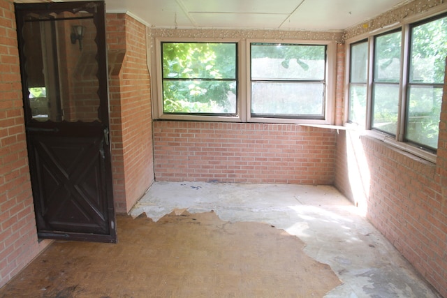 view of unfurnished sunroom