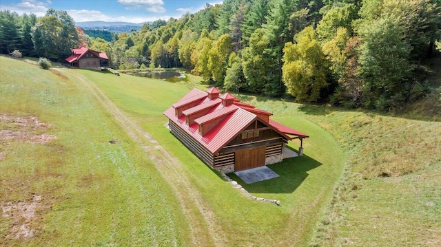 aerial view with a rural view