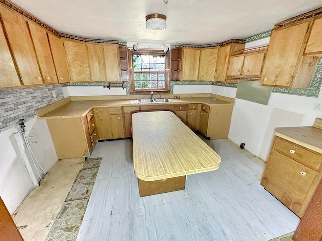 kitchen with backsplash and sink