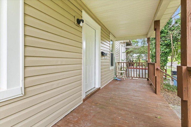 wooden deck with covered porch