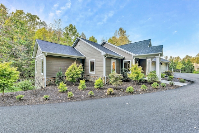 view of front of house with a garage